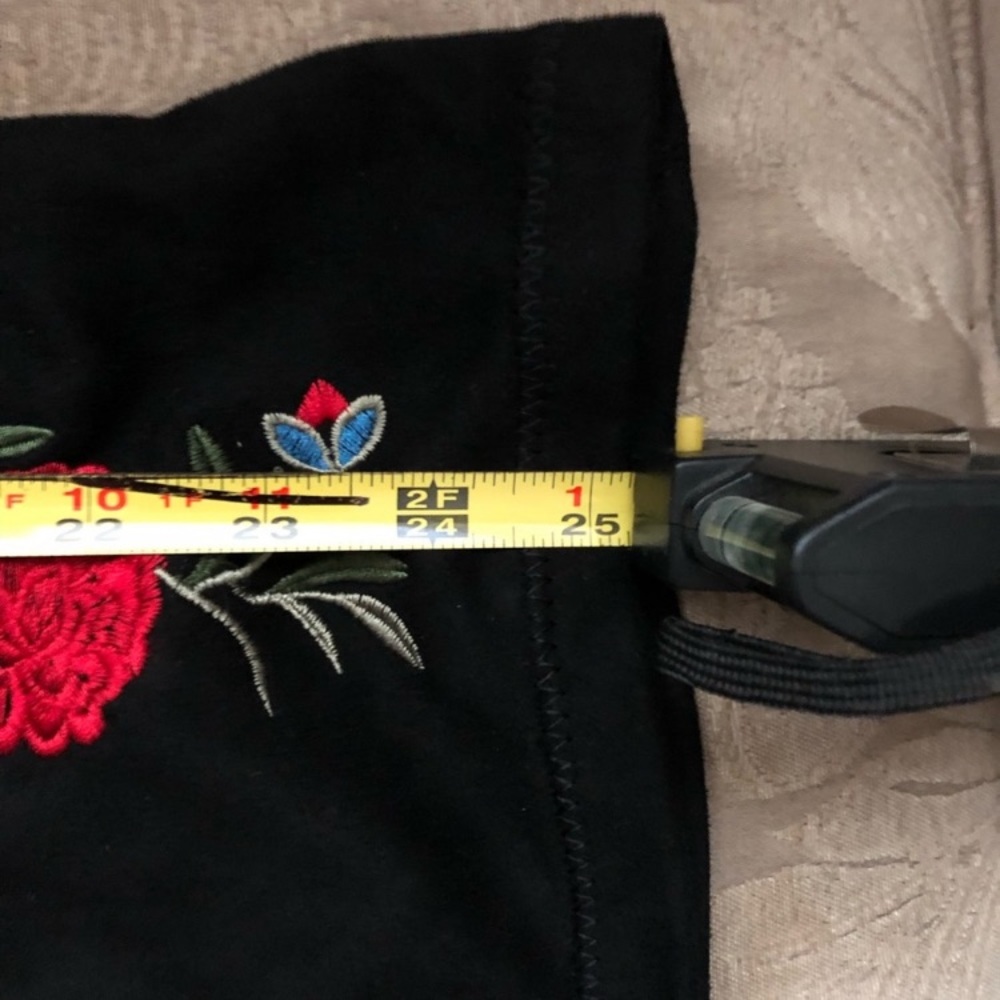 NIB Over the Knee Floral Embellished Suede Boots - Picture 6 of 11